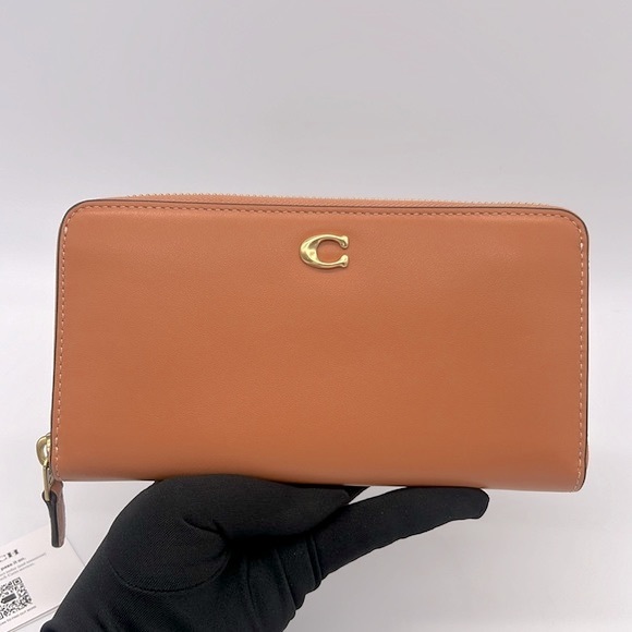 Coach Accordion Zip Wallet Brass/Faded Orange - Picture 2 of 16